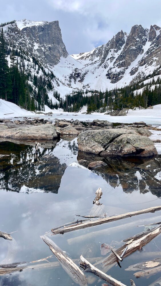 Colorado National Parks - Rocky Mountain National Park - Dream Lake in Winter
