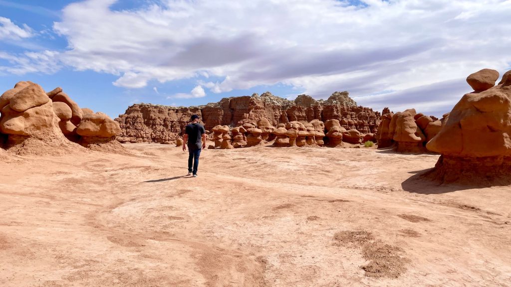 Heading to the Valley of the Goblins at Goblin Valley State Park Utah